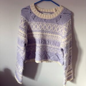 Lush Sweater Purple women’s size small bell sleeves cropped